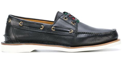 gucci blue boat shoes|gucci canvas boat shoes.